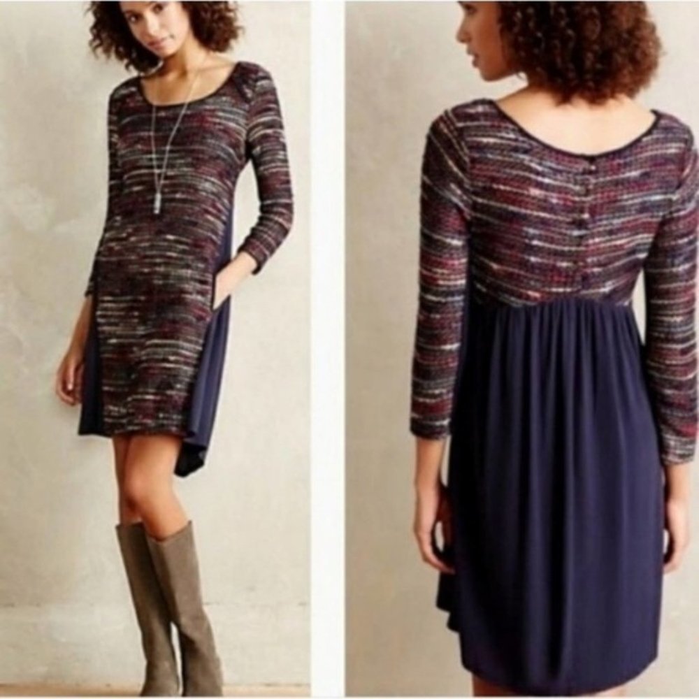 Maeve | Anthropologie  Marled Tweed Knit Swing Dress